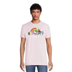 Sanrio Hello Kitty and Friends Rainbow Graphic T-Shirt Pink 2XL (50/52) XXL